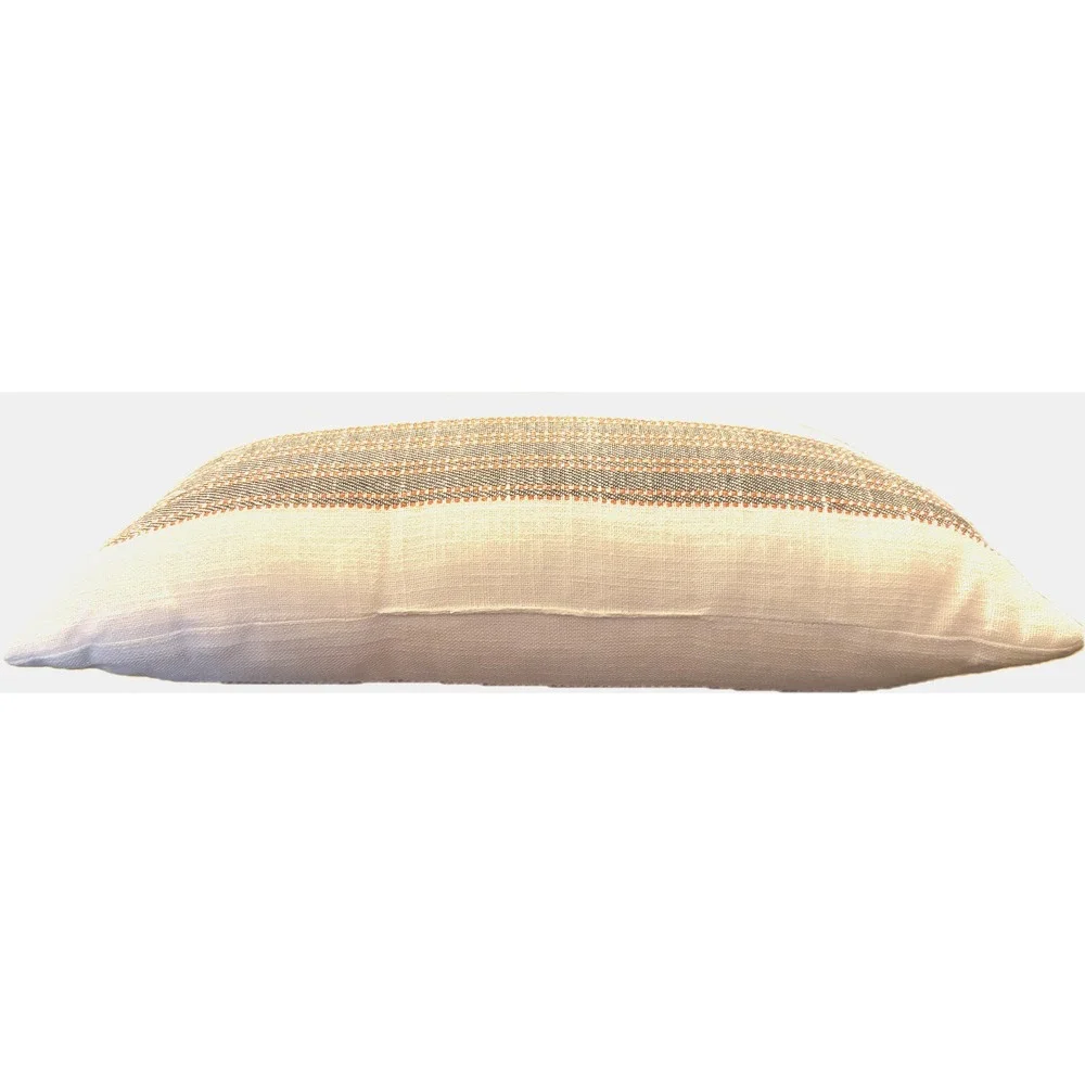 Linen pillow Hearth & Hand™ with Magnolia cream w/ black & red-orange stripe